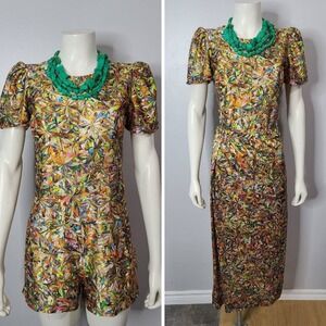 Vintage Psychedelic Romper and Skirt Hostess Set